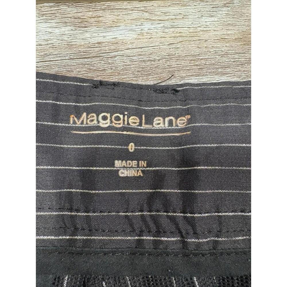 Maggie Lane Pants Womens Sz 0 Black Gray Pin Stripe Performance Pockets (A27) - Picture 3 of 6